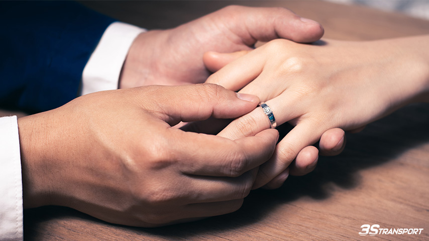 Putting on a wedding ring